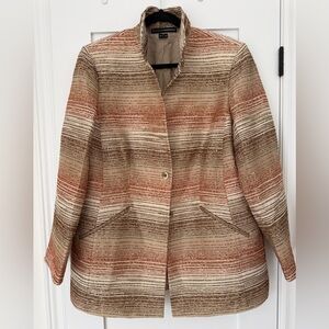 BNWOT Linda Allard Ellen Tracy Silk Blend Textured Jacket Blazer Size 16 Luxe